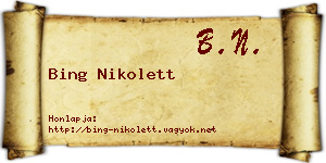 Bing Nikolett névjegykártya